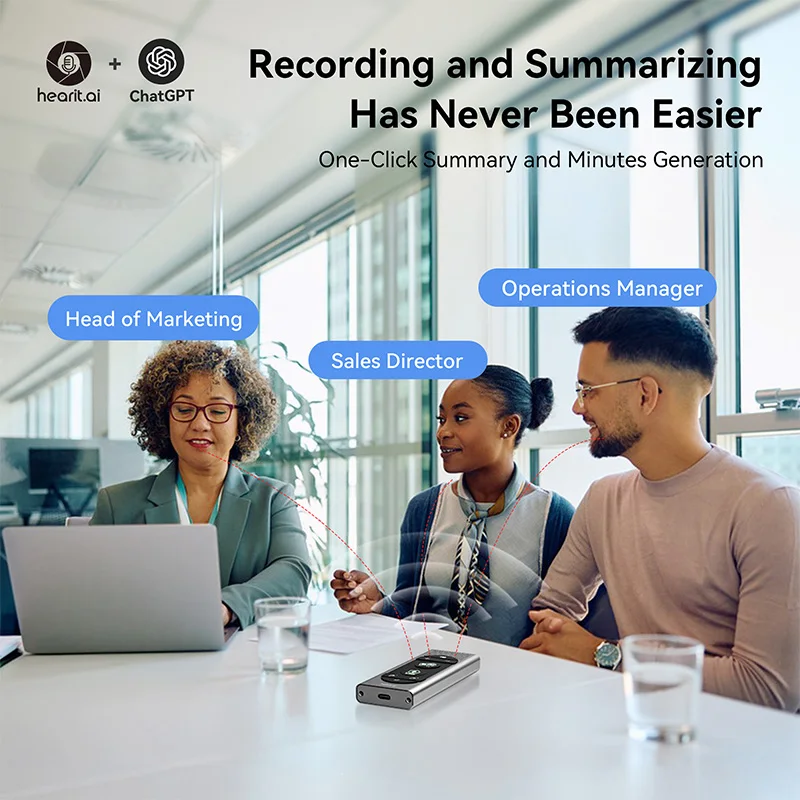 Hot Sale AI Voice Recorder Portable ChatGPT Translator for Medical Consultations and Sales Meetings