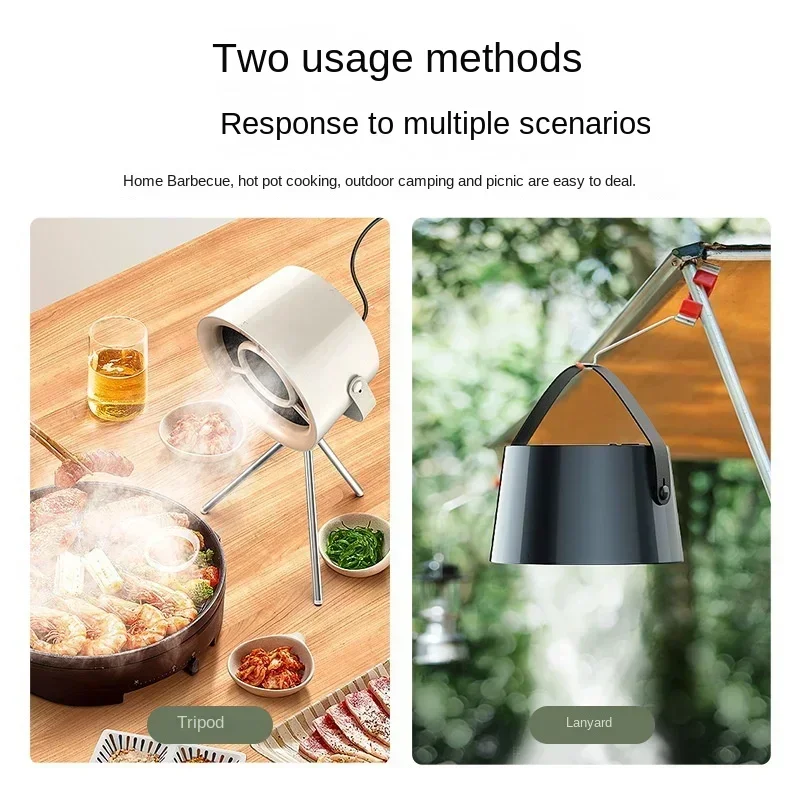 USB Charging Desktop Range Hoods Portable Exhaust Fan Small Kitchen Hood Extractor Hot Pot Barbecue Large Suction Cooker Hood