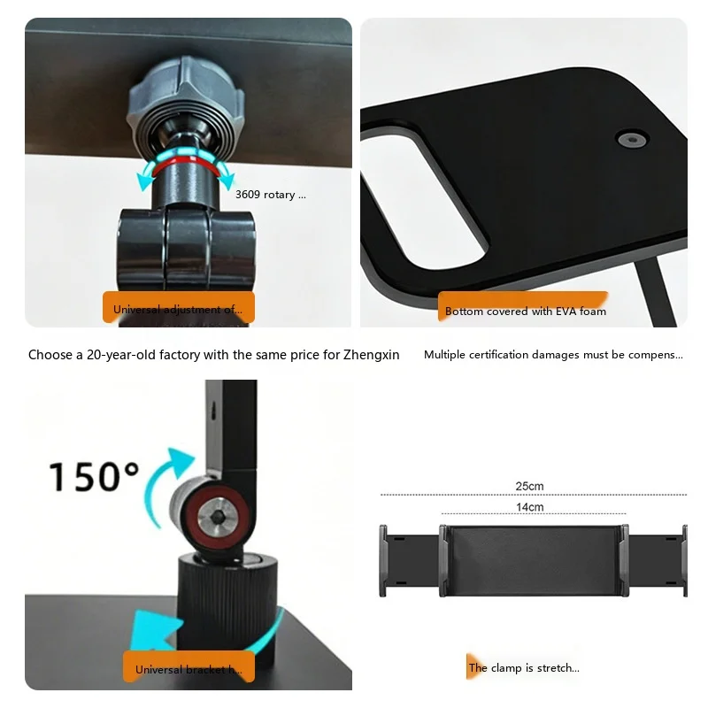 Alloy Phone Tablet Stand Foldable Desktop Holder Anti-Shake for 13 inch Screen Live Streaming Gaming