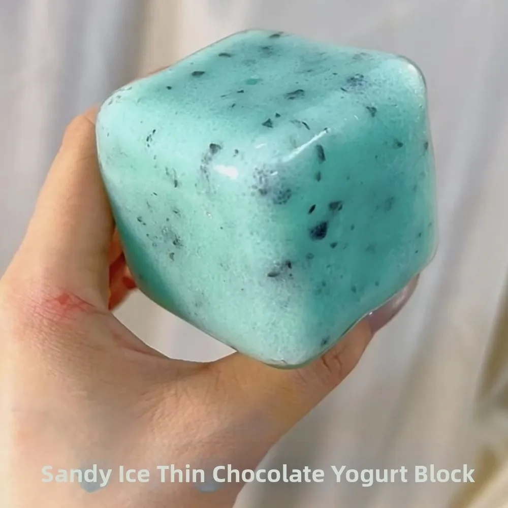 Serie de bloques de yogur de hielo y arena, juguetes para apretar, interesantes y creativos, juguetes para apretar de rebote lento, dibujos animados TPR