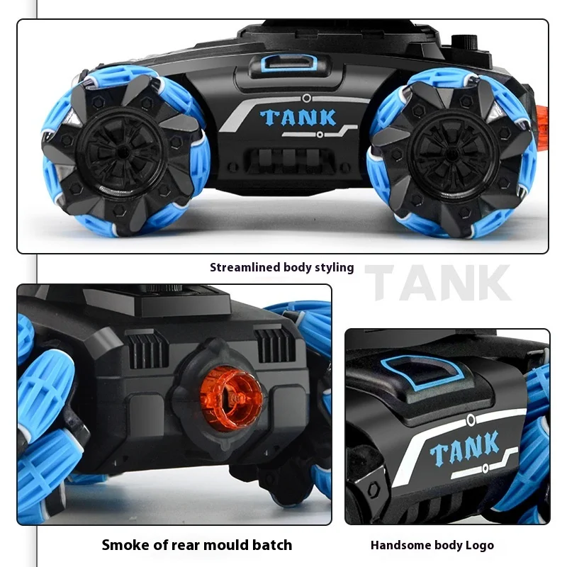 2.4g Radio RC Tank Four-wheel Drive Tracked Soft Bullet Shooting Toy Control Tank Parent Child Toy Control Gesture Multiplayer