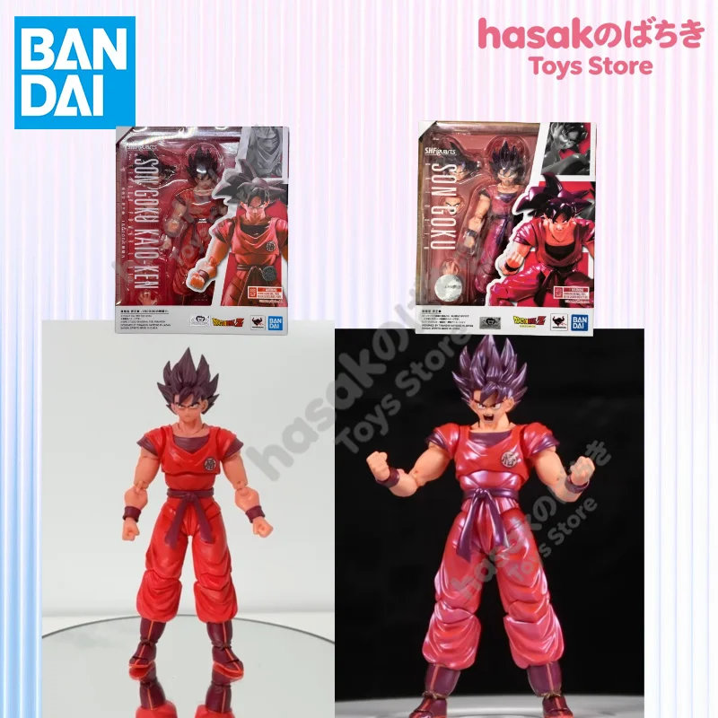 

In Stock BANDAI Original Box Figuarts DRAGON BALL SON GOKU KAIO KEN 18000 POWER LEVEL Action Figure Model Toy Gift for Kids