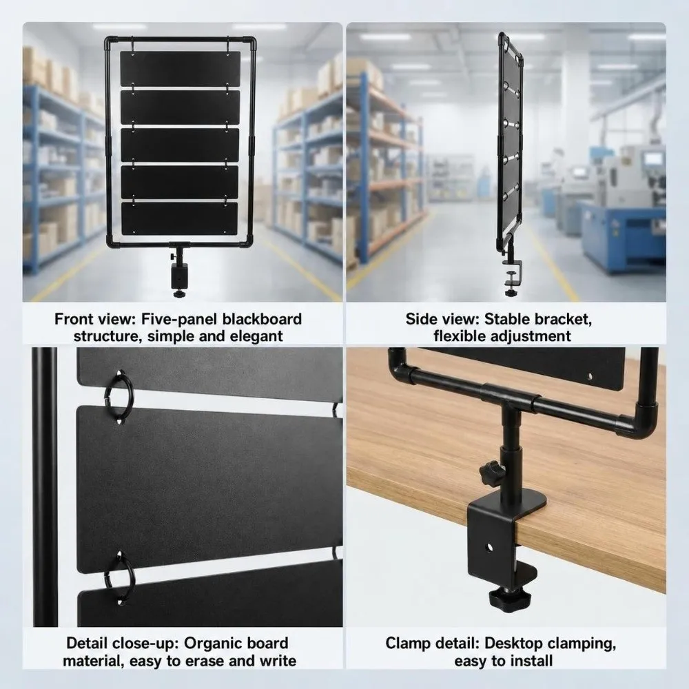 clamp-on-vertical-chalkboard-erasable-assembleable-menu-sign-double-sided-writable-foldable-cafe-counter-display-sign