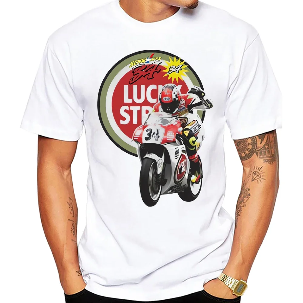 Kevin Schwantz 34 GP Race Legend T-Shirt New Summer Men Short Sleeve GS Adventure Sport Casual White Tops Motorcycle Rider Tees