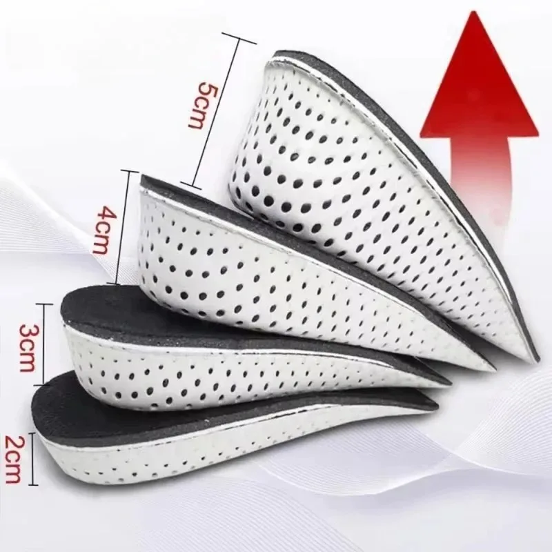 Height Increase Half Shoe Insoles Heel Insert Sport Cushion EVA Memory Foam Heel Lifting 2/3/4/5CM Taller Invisible Heighten pad
