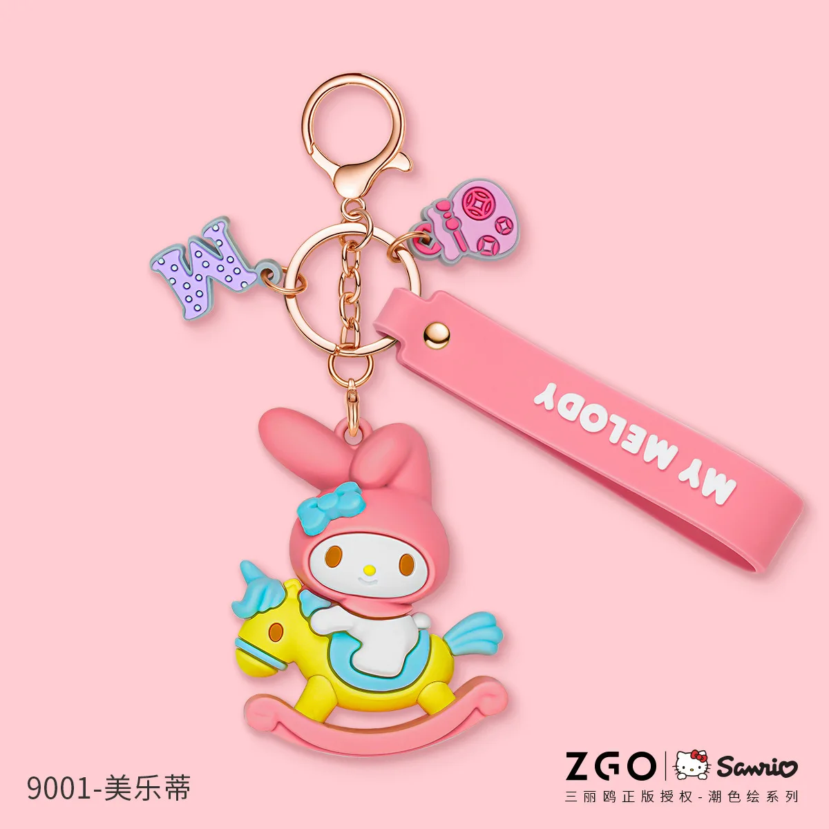 Sanrio Kawaii Kuromi Keychain Doll Key Chain Cartoon Anime Cinnamoroll My Melody Backpack Pendant Car Keyring Accessories