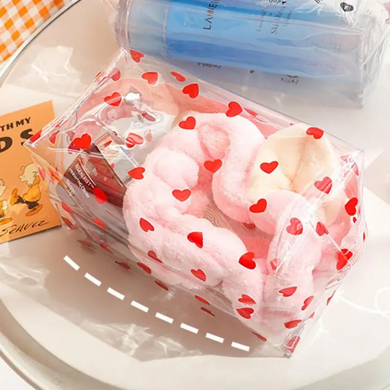 Cute Flower Waterproof PVC Pencil Case, Transparente Pencil Pouch, Clear Makeup Bag, Cosmetic Bag, Grande Capacidade, 1Pc