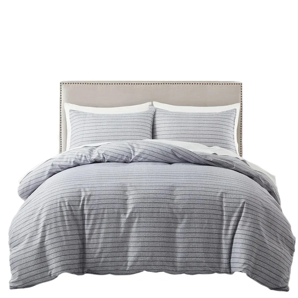 

Stripes Comforter Cover Geometric Duvet Cover Modern Abstract Art Bedding Set Reversible Gray Quilt Cover Farmhouse Decor,Queen
