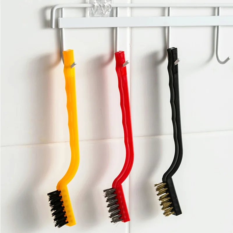 3pcs Gas Stove Cleaning Wire Brush Kitchen Tools Metal Fiber Brush Strong Decontamination