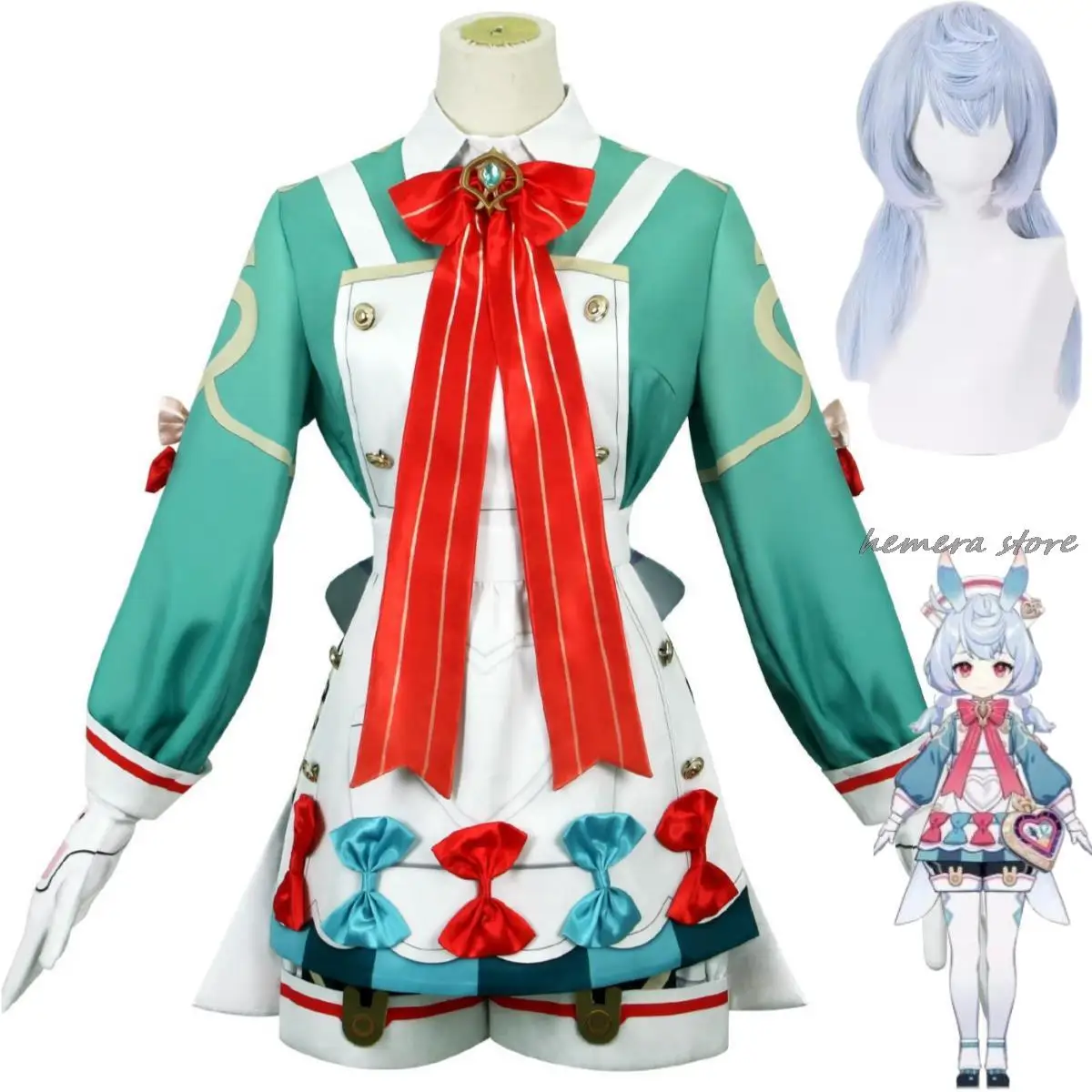 Anime Game Genshin Impact Sigewinne Cosplay Costume Fontaine Fortress of Meropide Wig Lolita Uniform Woman Kawaii Party Suit