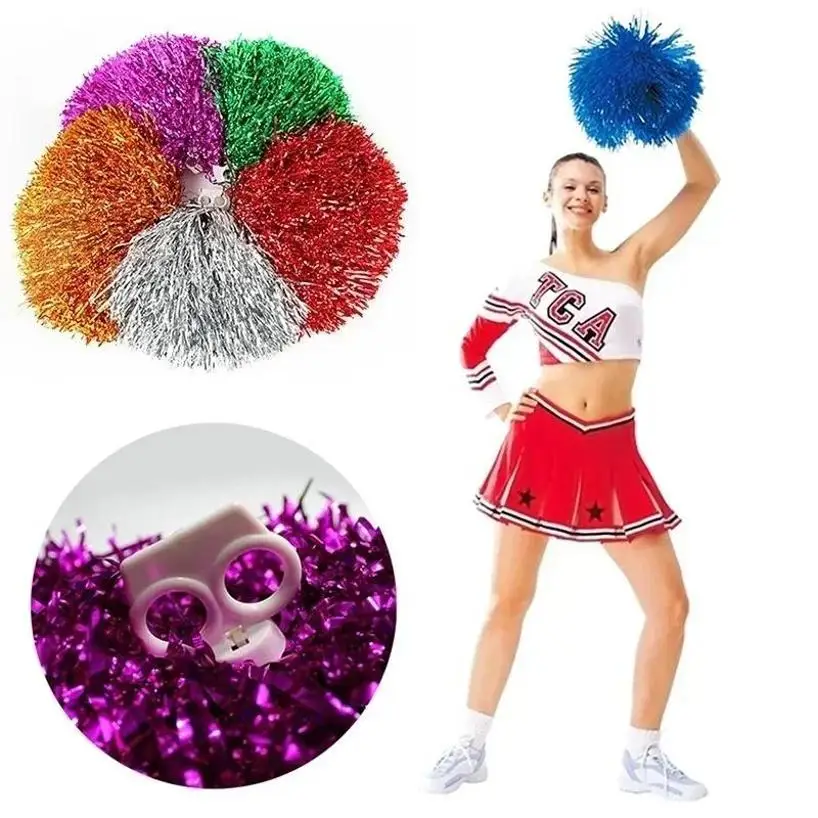 1 Pcs Metallic Cheerleader Cheer Cheerleading Dance Party Team Match Sports Pompoms Decorator Club Sport Supply Cheerleader