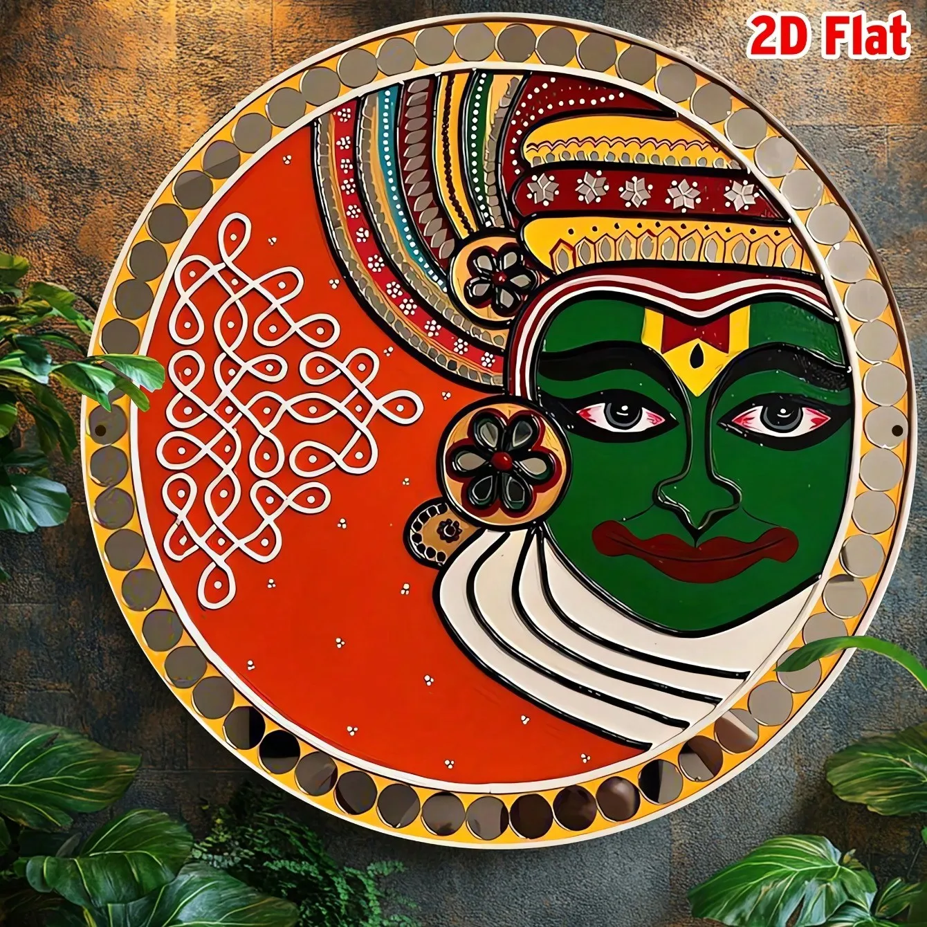 

Vintage Metal Mask Wall Art, 2D Aluminum Sign, Vibrant Home Decor Gift