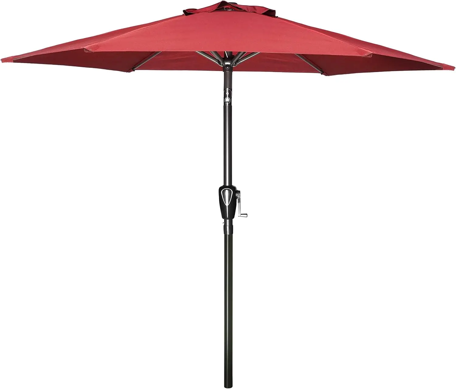 

9' Outdoor Patio Umbrella with Push Button Tilt and Crank, 8 Sturdy Ribs for Garden, Deck, Pool in Red