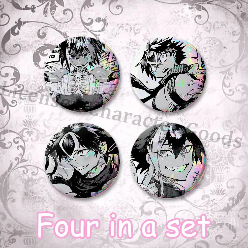 M-Marle B-Baroque 25mm Badge 4-Piece Set Mini Pill Baji Kawaii Collectibles Creative Button Pin for Ita-Bag