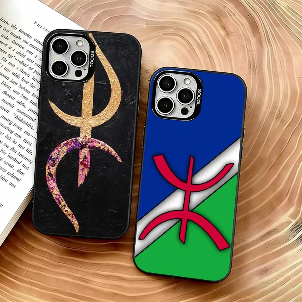 

Amazigh flag Phone Case For iPhone 17,16,15,14,13,12,11 Plus,Pro Max,XS,Colorful Silver Phone case Funda Cover