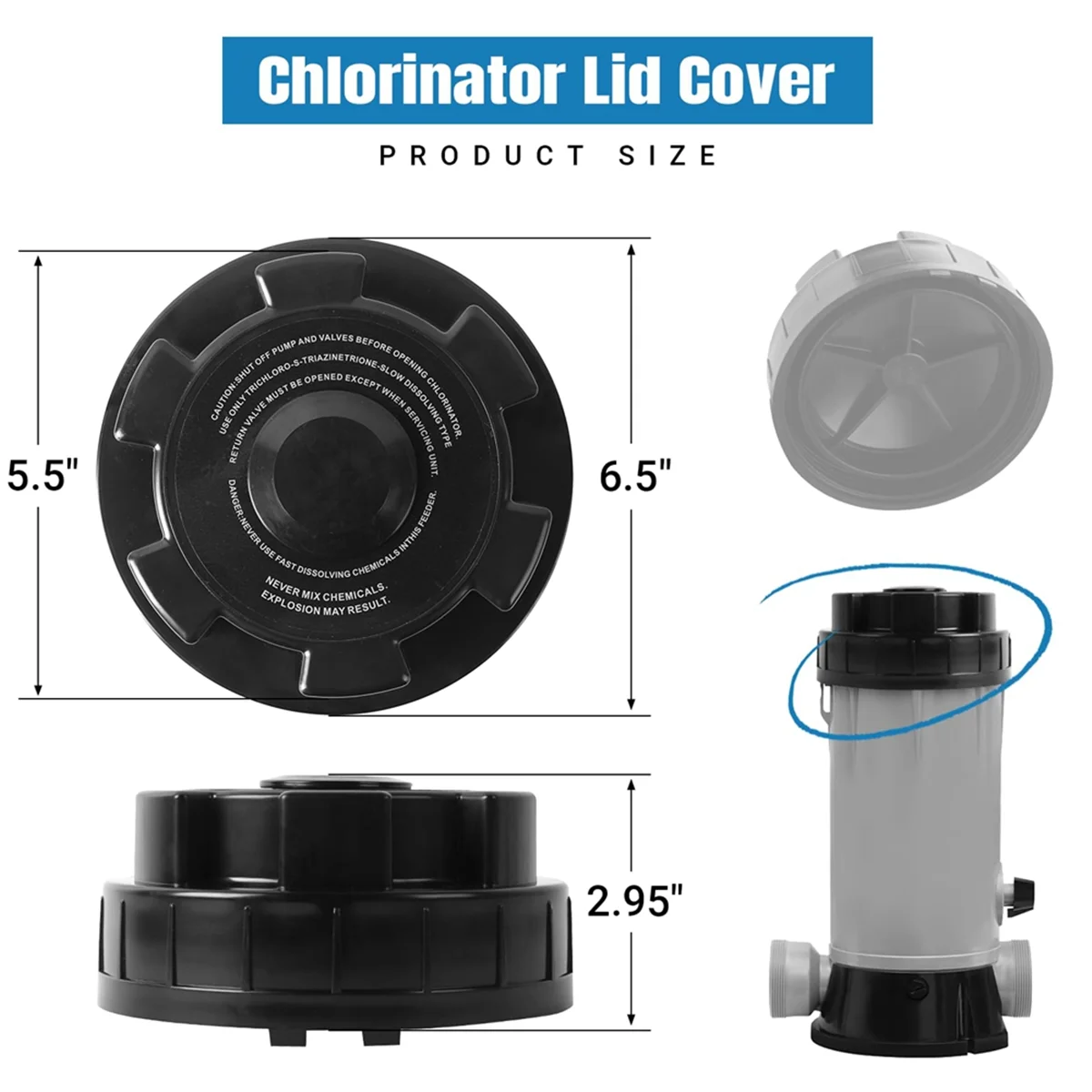 AA25 交換用塩素化装置蓋カバー CL200、CL220、および CLX200CA 用 - プール自動塩素化装置部品用
