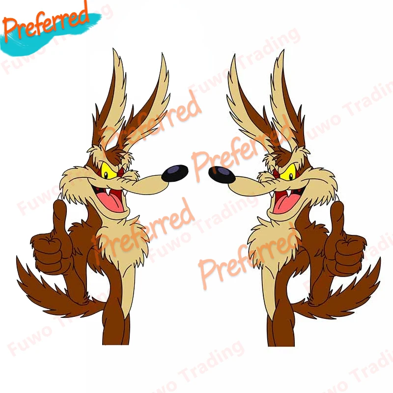 Pair Coyote and The Road Runner Car Sticker Decal Vinyl Waterproof Material, Car/truck Ship/Surf Camper /laptop and toolbox