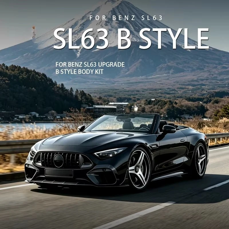 BBS Style Dry Carbon Fiber Kit for Mercedes-Benz SL-class R232 Sl63 B Style Front Lip Rear Diffuser Side Skirt Spoiler BodyKit