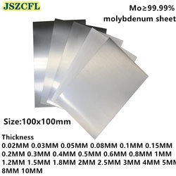 High pure Mo≥99.99% molybdenum sheet Metal plate thickness 0.02mm-10mm Mo foil 100x100mm for parts Equipment Laboratory etc.