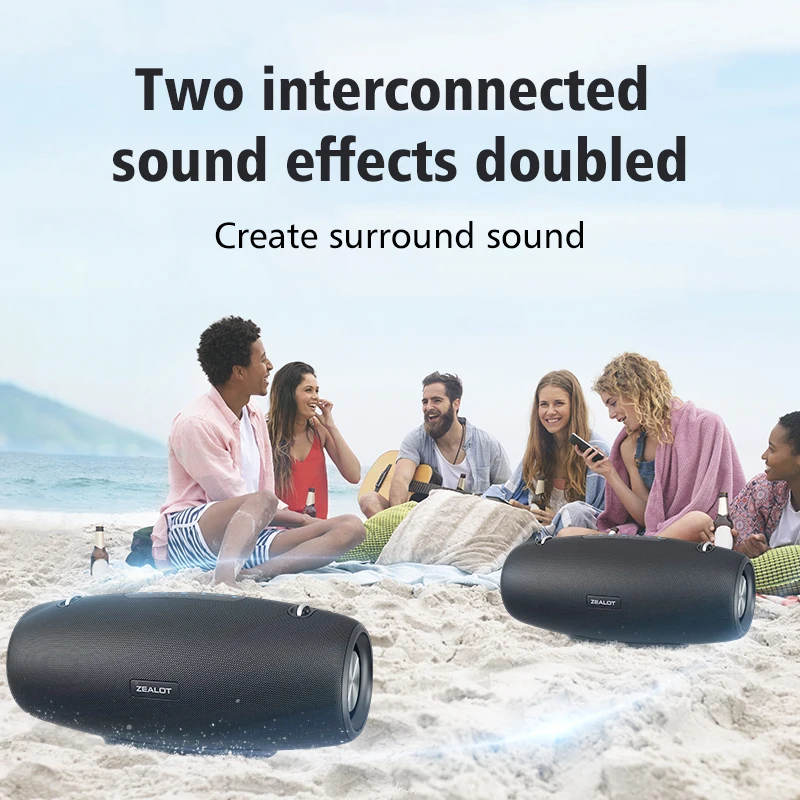 S67 Portable Speaker with Two Wireless Microphones and Shoulder Strap Support TWS, AUX in, USB, Bass and Treble for Party