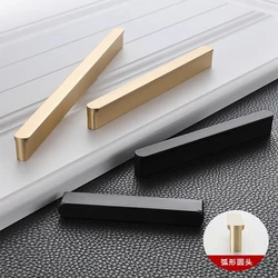 Cashmere Gray Cabinet Door Rounded Handle, Light Luxury Gold Aluminum Alloy Drawer Handle, Wardrobe Door Handle, Cabinet Handle
