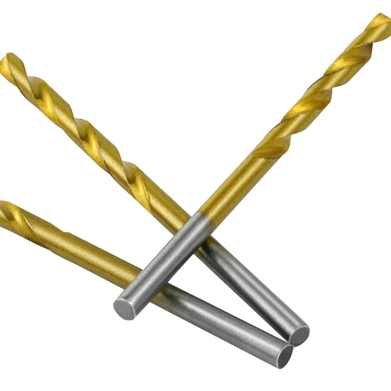 Juego de brocas helicoidales de acero de alta velocidad, juego de brocas helicoidales HSS recubiertas de titanio, para madera y plástico, 1/1, 5/2/2, 5/3/3mm, 60 unidades