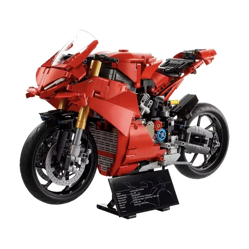 Kalein Technologie V4 S Motorrad Racing Modell Baustein Mechanische Set Montage Spielzeug Junge