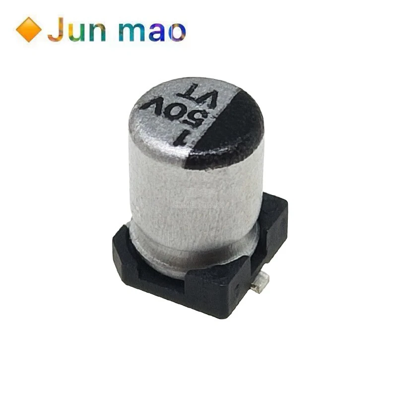 10pcs SMD electrolytic capacitor 50v1uf volume 4*5mm SMD fixed aluminum electrolytic capacitor 1uf/50v