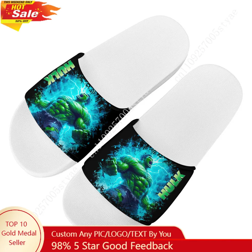 

Marvel Avengers Hulk Slippers Mens Womens Summer Custom Sandals Lightweight Casual Slide Sandals