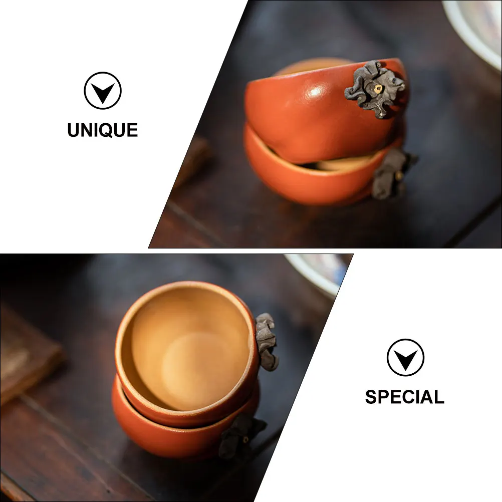 

80ml Purple Clay Tea Cup Retro Vintage Design Easy Carry Gift for Teachers Relatives Purple Clay Tasting Cup