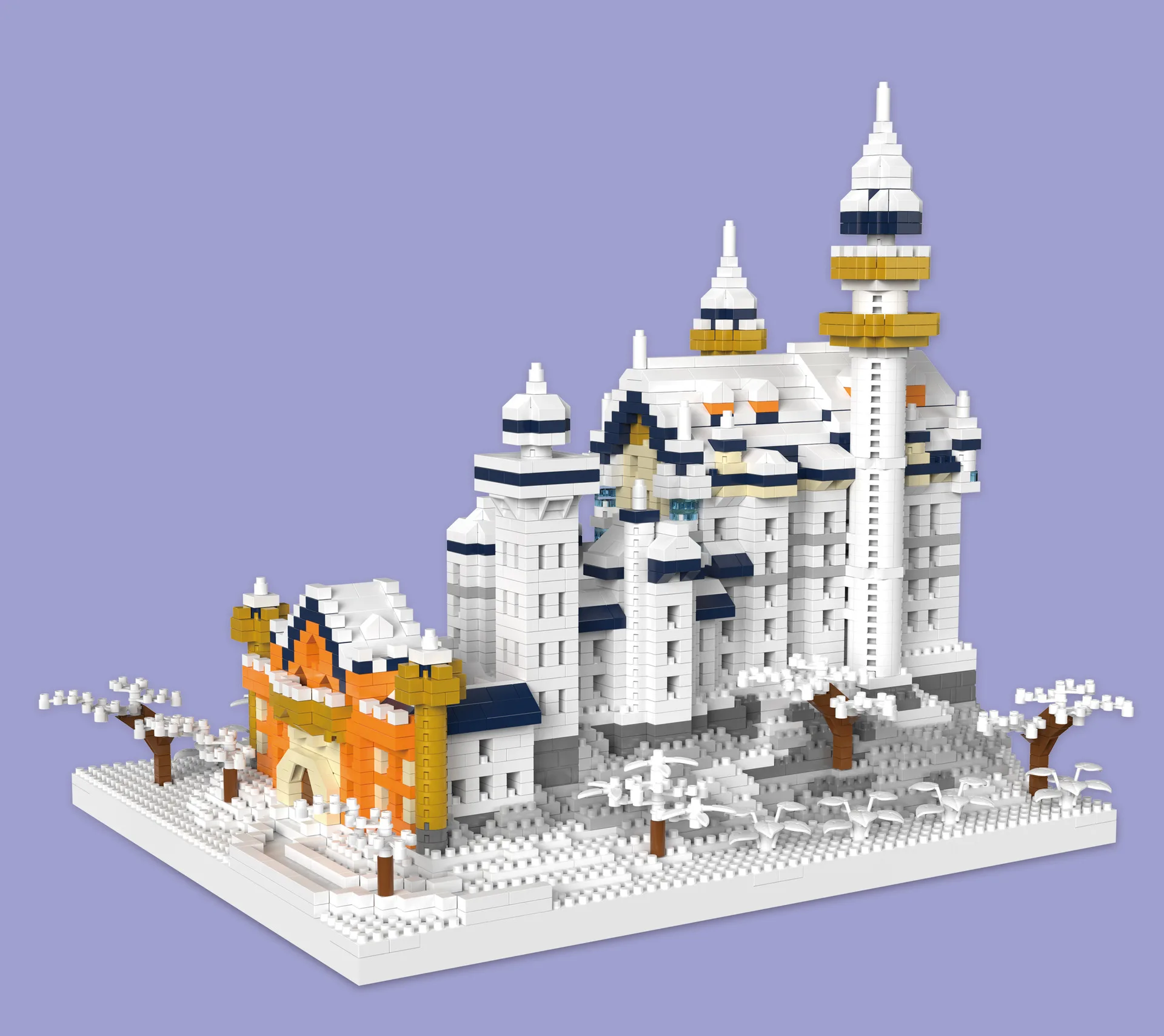 MOC – ensemble de blocs de construction de château en pierre de cygne russe, jouets d'architecture de maison célèbre d'hiver blanche pour enfants, cadeau spécial d'anniversaire
