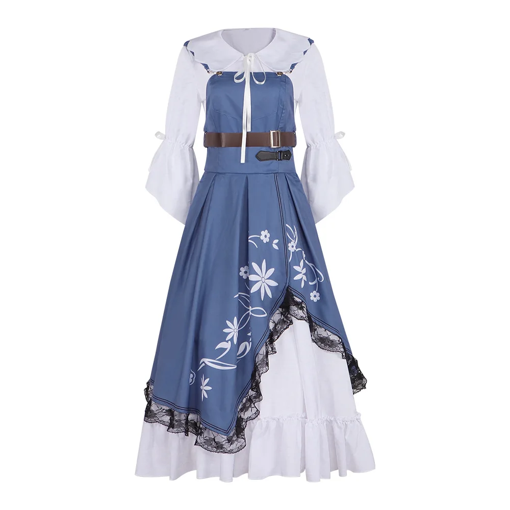 

Game Bagpipe Cosplay Arknight Costume Blue Dress Woman Halloween Carnival Cosplay Bagpipe Customized Clothes