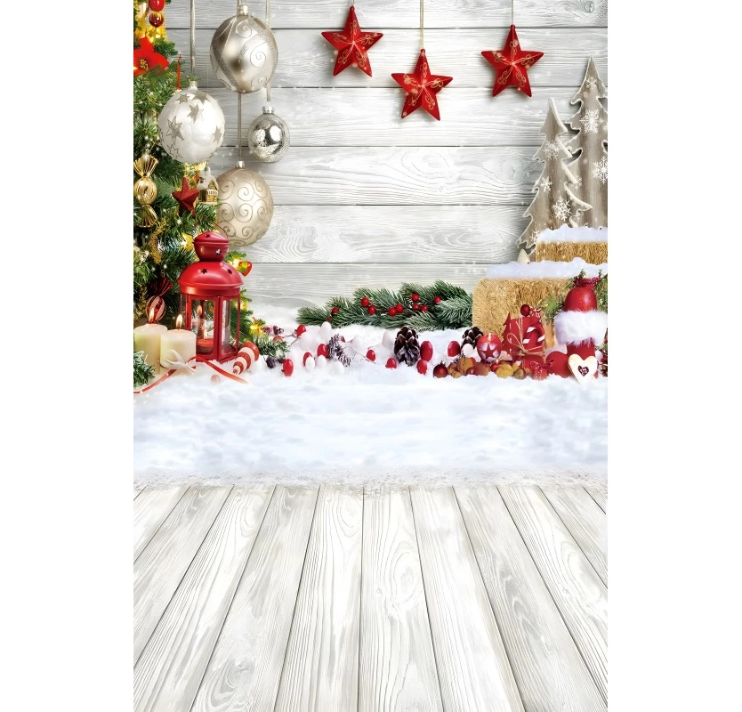 Yeele Christmas Candy Cane Arch Backdrop Decoration Snowy Path Gift Box Xmas Trees Family Kids portrait Background Photo Studio