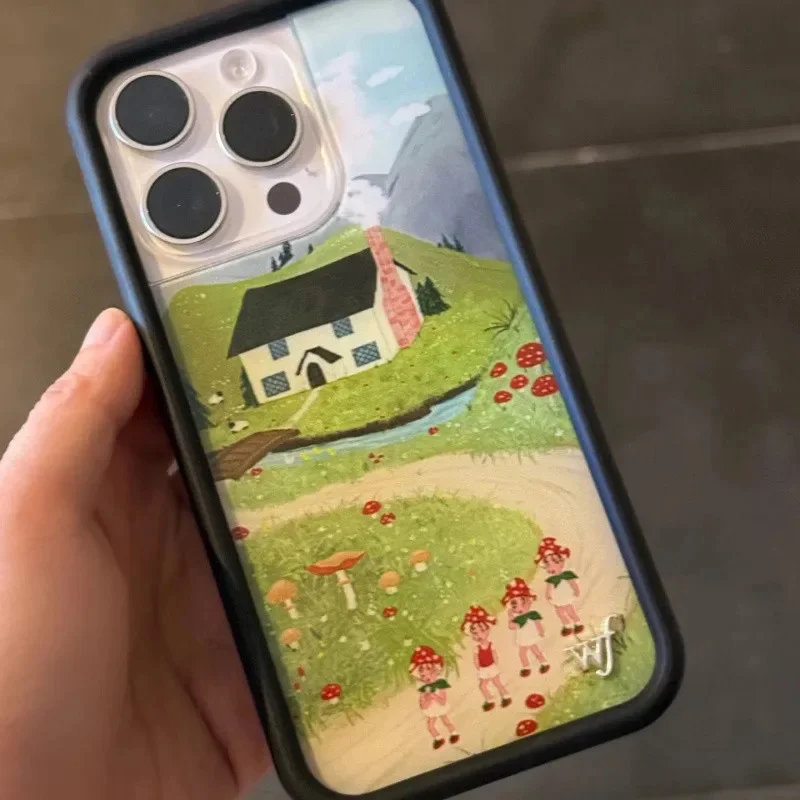 Wildflower ins Nara Smith Sweet Sliy Phone Case for iPhone 12 13 14 15 16 Pro Max Plus 17 Pro Cherries Clown Around Orchid Cover - Image 2