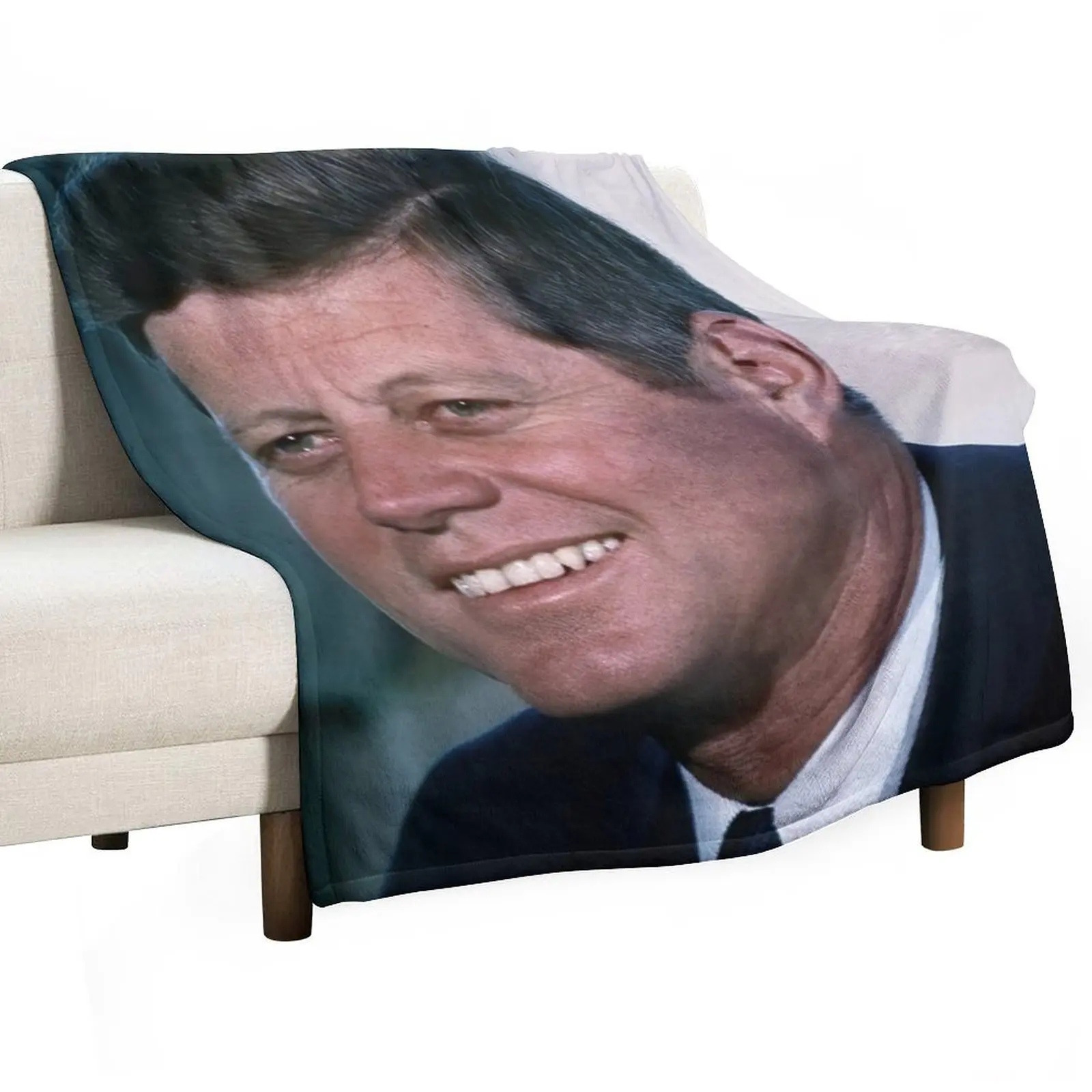 John Kennedy JFK Portrait Throw Blanket Comforter Plush Bed Fashionable Luxury St bed plaid Camping Blankets
