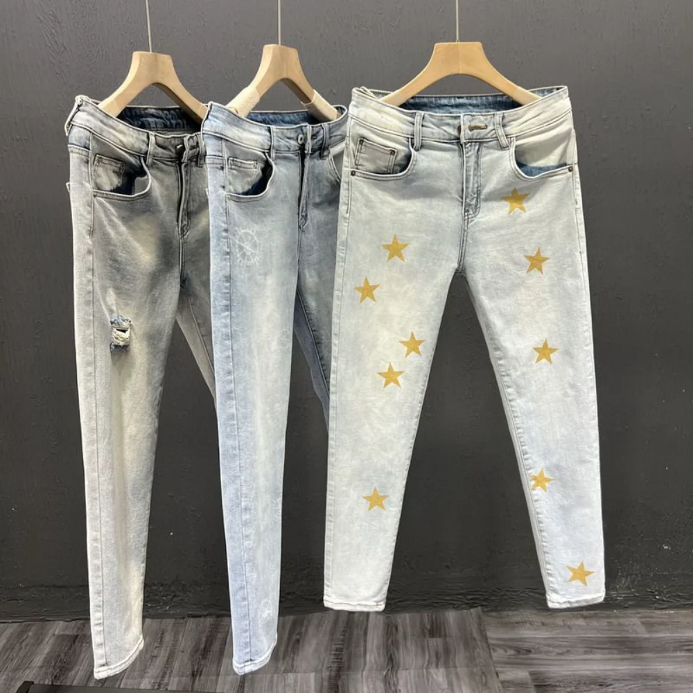 Street Dance Wide Legs Baggy Jeans Men Fashion Embroidery Loose Board Denim Pants Male Rap Hip Hop Jeans cargo pants men