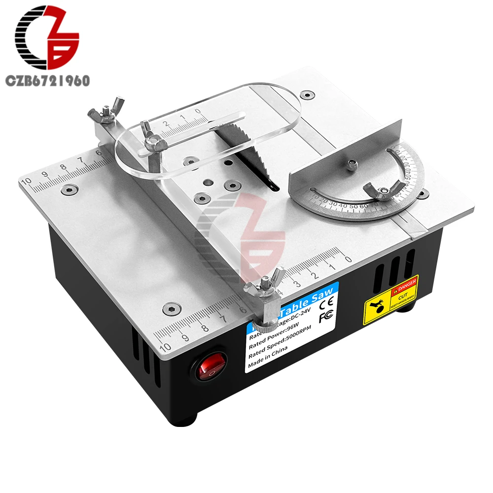 DC 24V 4A Mini Table Saw Portable Precision Portable Table Saws for Crafts for Wood Metal Plastic Cutting Tools 5000RPM/Minute