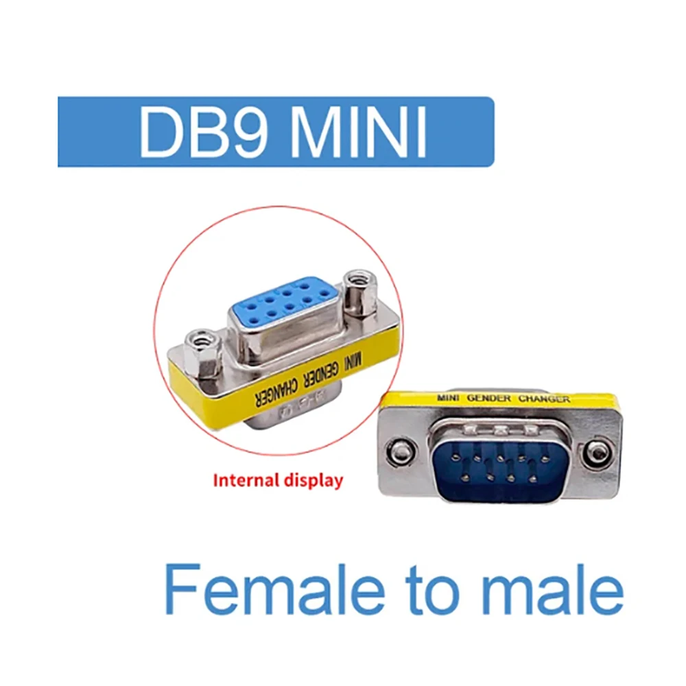 1 Piece DB9 MINI Gender Converter Adapter RS232 Com D-Sub to Male Female VGA Plug Connector 9-pin Zero Position Modem