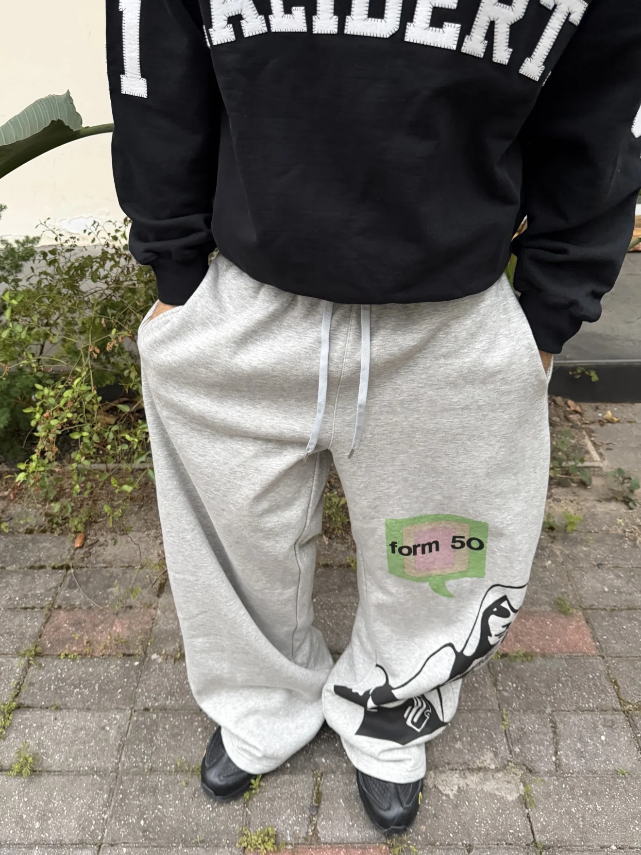 

American Retro Print Casual Pants Loose Wide Leg Men's Commuter Spor Lazy Trousers Comfortable mid Waist Elastic