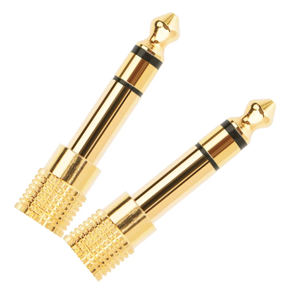 Hot Sale 6.5 For-Revolution 3.5 Female 6.5mm To 3.5mm Audio Adapter MIC Power Replace Converter Head Gold Plated