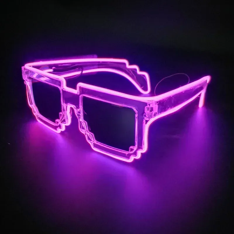 Led Sunglasses for Glow Party Glasses glow in the dark Flashing Mosaic UV400 Eyewear Unisex Gift Toy led luminous glasses