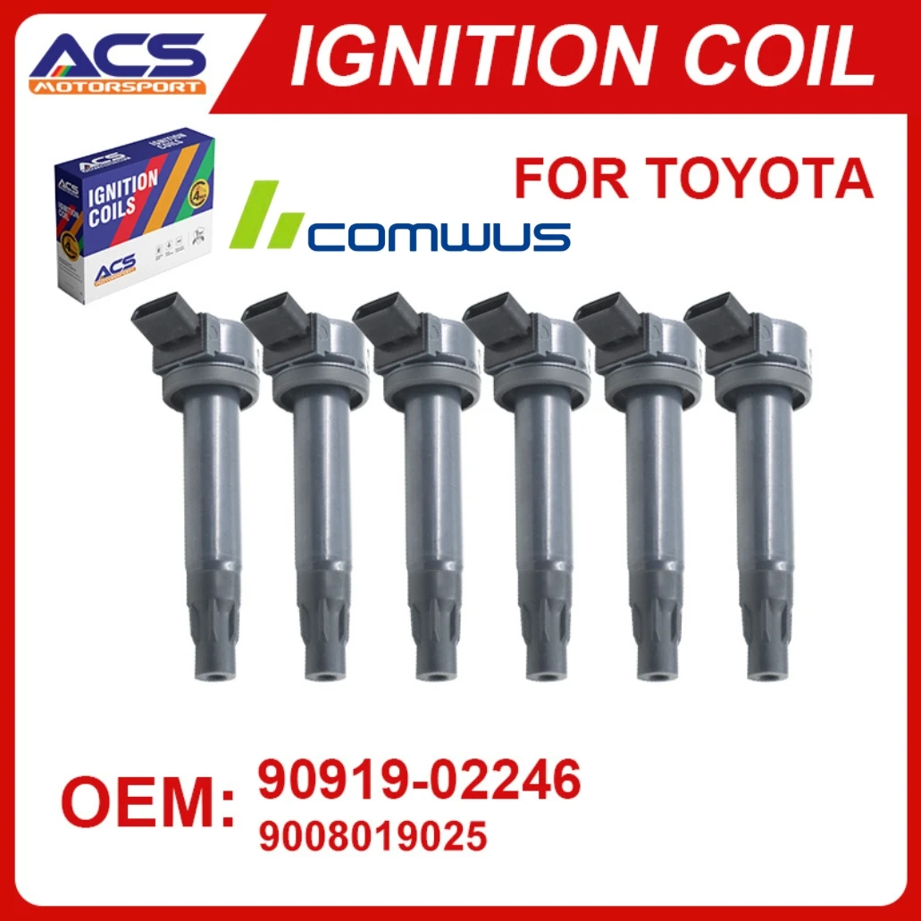 

1/6PCS Ignition Coil Pack Compatible with Camry Highlander Solara Es330 Rx330 Rx400H 2004 2005 2006 2007 2008 Sienna Highlander