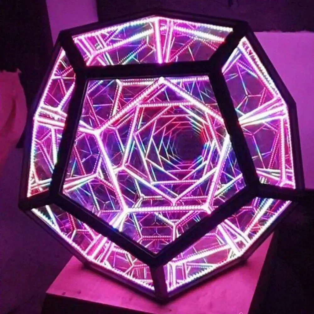 Infinite Dodecahedron สี Art เครื่องประดับไฟชาร์จ USB โคมไฟตกแต่งแฟนตาซี Space ของขวัญตกแต่งบ้าน Dream ไฟ