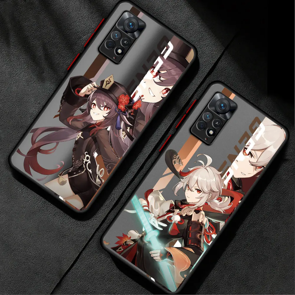 Genshin Impact Case for Xiaomi Redmi Note 8T 10 Pro 9 9S 11S 12S 10S 12 13 Pro 11T 8 7 11 Pro 5G 12 Pro Plus Matte Capa Cover