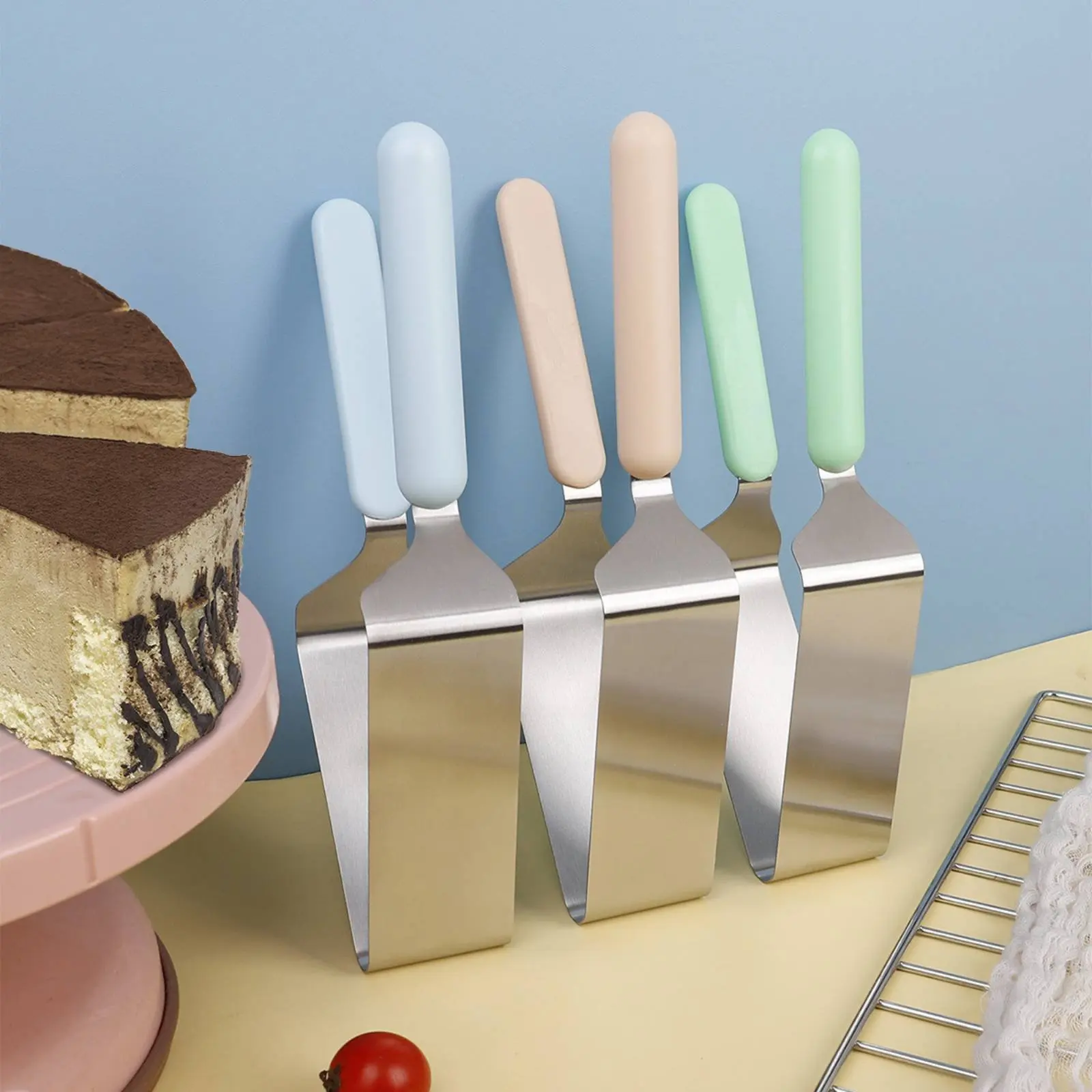 Triangle Cake Server 2 in 1 Design Cake Transfer Utensil Baking Tool Ergonomic Handle Non-Slip Grip
