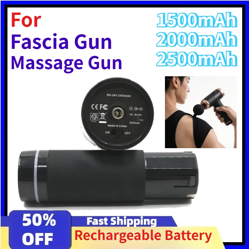 24V 1500/2000/2500mAh Rechargeable Lithium Battery, Upgraded for Fascia Gun Massage Gun & Electric Silent Neck Mask Massager
