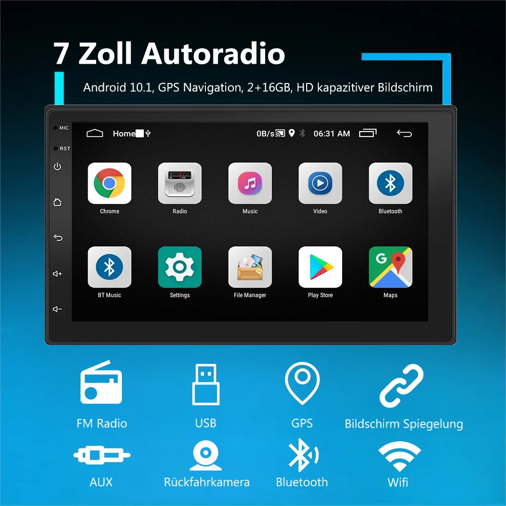 ESSGOO Android 13 Car Radio Autoradio 64G 2 Din 7\