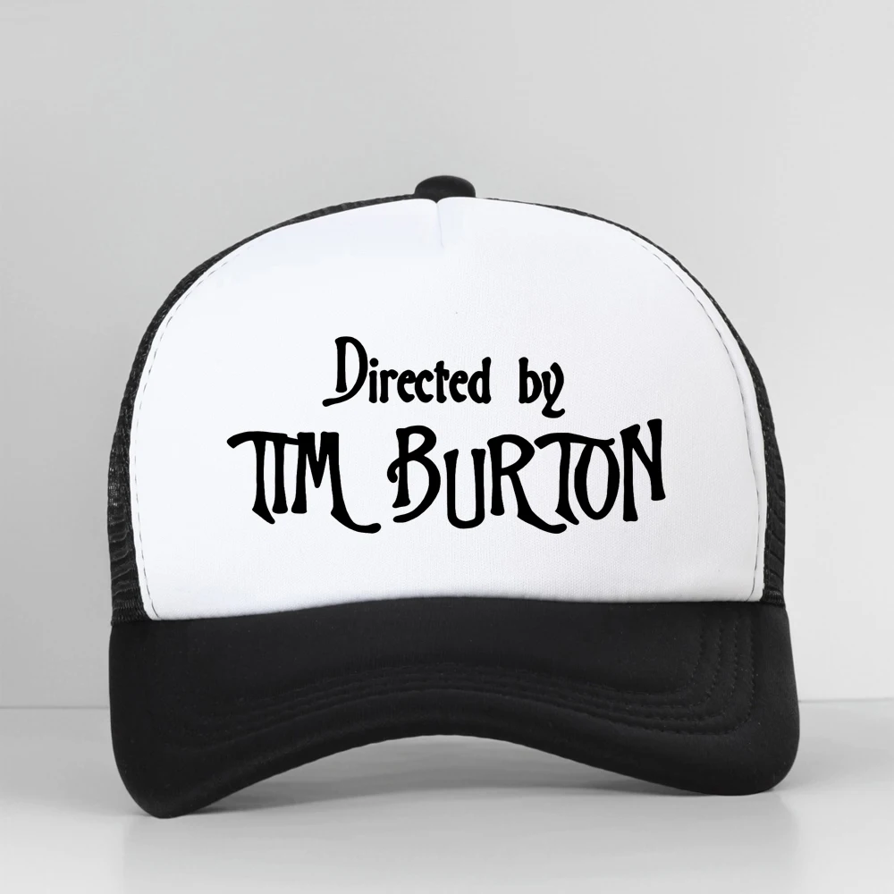 Directed By Tim Burton Hat Women Harajuku Summer Letter Print Classic Mesh Breathable Racing Trucker Cap