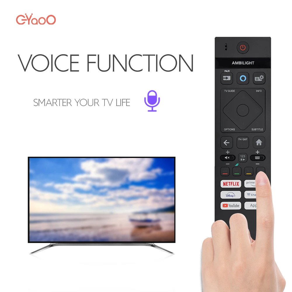 Pilot głosowy Ambilight do telewizorów Philips kompatybilny z 43PUS7009/12 43PUS7609/12 398GR10BEPHNE000SY 398GR10BEPHNE000CR — zdjęcie produktu 2