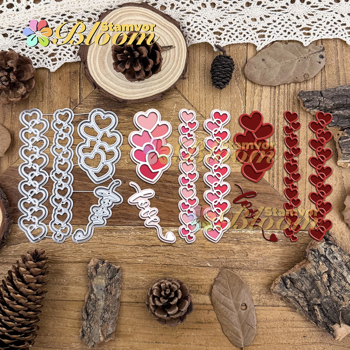 Original schöne Valentinstag liebt Spitze Ränder Metall Stanzformen Scrapbooking dekorative Prägung